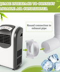 Portable Air Conditioner Exhaust Hose, 80 Inch Long, 5.9 Inch Diameter with square connector next to air conditioner unit