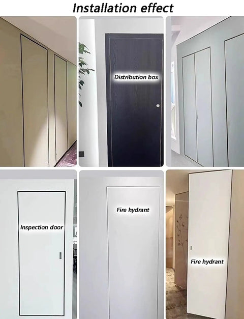 No Fuss Flush Mount Fire Rated Hidden Access Door Kit Featuring Paintable Gypsum Surface And Built Tough Aluminum Frame, installation examples.