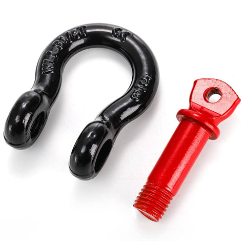 Heavy Duty 4 Pack Five Eighth Inch D Ring Shackle With Three Quarter Inch Pin 3.25 Ton Capacity 7165 Lbs Ideal For Tow Straps Winches Off Road Vehicle Recovery, close-up