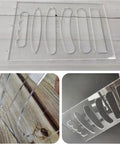 Top Shelf 6 In 1 Board Handle Router Template For Woodworking Pros Premium Clear Acrylic Inlay Guide with varied routing sizes.