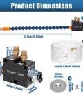 Straight Shooting Coolant Mister For Milling Machines With Slick Magnetic Base Mist Spray Pump dimensions and components diagram.
