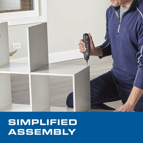 4V Handy Cordless Screwdriver Kit With 6 Power Settings And Smart Stop Technology Includes 7 Screwdriver Bits 1 Bit Extender USB Cable And Power Adapter Included