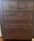 Flower Shape Metal Pull Knobs Set Of Four In Bronze Tone For Cabinets And Drawers With Screws Included Each Knob Measures About 1 Inch By 1.4 Inch No Fuss Rustic Hardware Upgrade For Kitchen Bath Or Office installed on wooden dresser