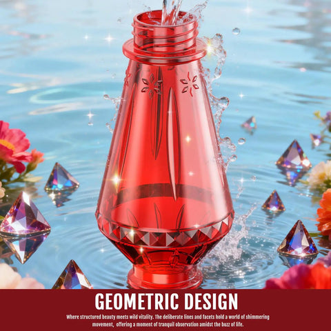 Glass Hummingbird Feeder For Outdoors, 25oz Red With 5 Flower Ports And Bee Guard, Ant Moat, Leakproof Design, close-up view