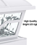 Close-up of seagull-shaped diamond lampshade for Solar Post Cap Lights Outdoor 8 LED Two Color Modes Warm White Cool White