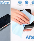 Gentle Microfiber Cleaning Cloths For Glasses And Electronics Pack Of 50 Pcs used to clean a smartphone screen removing fingerprints and smudges