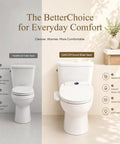 Comparison of traditional toilet seat and No Fuss Electric Bidet Toilet Seat For Elongated Toilets With Heated Seat And Instant Warm Air Dryer.