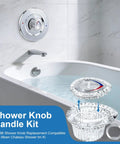 Shower Knob Replacement Kit For Chateau Trim, Fits 1225 Cartridge, bathroom tub and shower handle installation, chrome finish