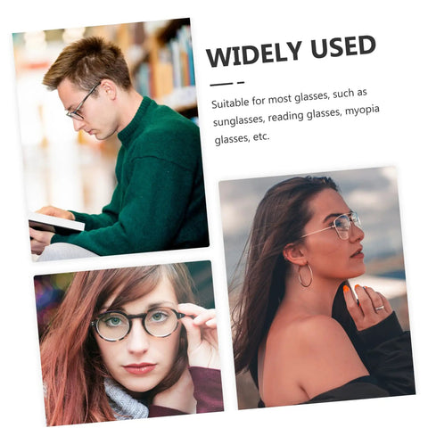 Collage of diverse people wearing eyeglasses and sunglasses, showcasing Two Pairs Replacement Glasses Arms Lightweight Eyeglass Temples.