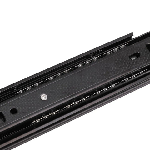 Close-up of 12 Inch Full Extension Drawer Slides Side Mount Rails 100 Lb Heavy Duty Ball Bearing with Cold Rolled Steel for Cabinets