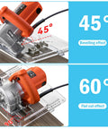 Premium 8mm Thick Acrylic Router Table Insert Plate For Woodworking showing 45° bevel and 60° flat cut effects.
