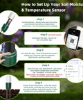 Steps to set up WiFi Soil Moisture And Temperature Sensor For Lawn And Garden No Hub Required Real Time App Alerts IP67 Waterproof