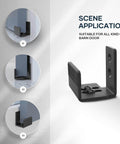 Sliding Barn Door Floor Guide Set, U Shape, Flexible Adjustable Gap, flush bottom wall mount system, black, 2 pack, heavy-duty steel.
