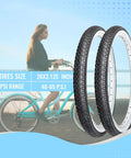 2 Pack Cruiser Bike Tire Set With Folding 26x2.125 Inch Tires Inner Tubes And Tire Levers Replacement Kit for bicycles