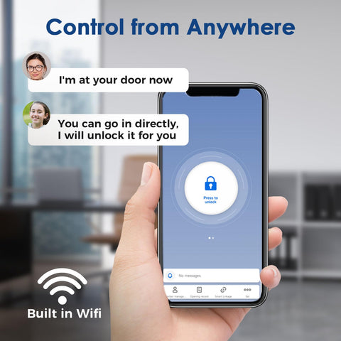 WiFi Smart Deadbolt With Keyless Entry And Remote Unlock No Key Needed Easy Install Electronic Door Lock app on phone screen