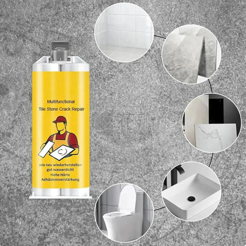 DIY Friendly No Fuss Tile And Stone Crack Repair Kit For Ceramic Porcelain Marble And Granite Chips Glaze Paste, 1 Pack