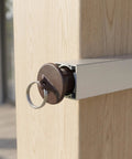 Top Rated Roller Blind Replacement Kit With Heavy Duty Mounting Brackets And End Caps For Outdoor Sun Shades, Windows, Patios Or Porches To Keep Blinds Secure In Windy Weather. brown end cap on mounted outdoor shade rail