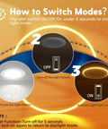 How to switch light modes for Slick 12 Pack Dual 5 And 6 Inch Led Recessed Downlights with integrated night light.