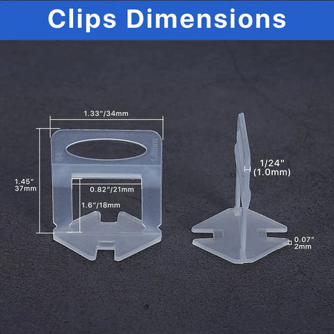 Dimensions of Pro Grade Tile Leveling Clips And Spacers Kit with Four Thousand Two Hundred Pieces for Ceramic Tile and Stone Installations