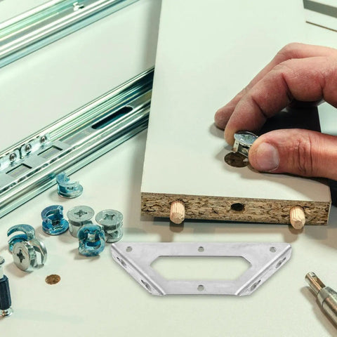 Beefy Heavy Duty Corner Brackets For Furniture And Shelves Stainless Steel 4 Pack Non Deformation And Impact Resistant displayed