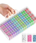 64 Jar Diamond Art Storage Kit With Clear Containers Portable Organizer And Label Sticker Set for diamond painting gear.