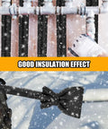 6 Pack 13 Feet Outdoor Pipe Cover Kit For Winter With Faucet Covers And Three Quarter Inch Water Pipe Insulation Backflow Preventer Heavy Duty All Weather Freeze Protection For Outdoor Faucets And Pipes Classic Style shown in winter setting