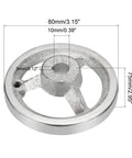 80mm Rotary Handwheel For Milling Machines And Lathes, Cast Iron Chrome Plated with dimensions shown