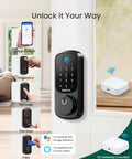 Ultra Secure WiFi Fingerprint Smart Door Lock With Remote App Control And Digital Keypad for hassle-free access and guest passes.
