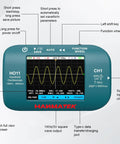 On The Go Handheld Digital Oscilloscope With 10MHz Bandwidth 48MSaS Sampling displayed with 2.8 inch color screen and controls