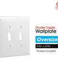 Two Gang Double Wall Plate Cover White Light Switch Cover With Screws Included for DIY Renovations Easy Install Durable Outlet Plate 0.32 x 4.47 Inches