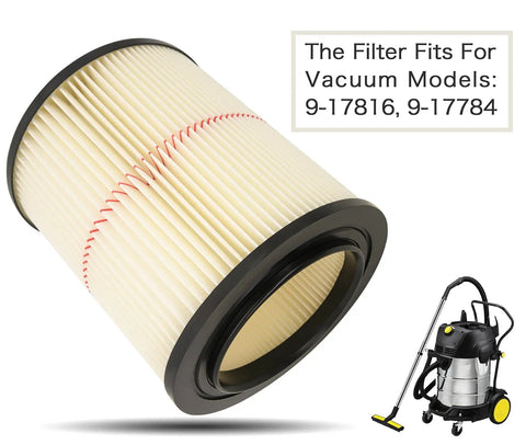 Heavy Duty 9-17816 Wet Dry Vacuum Filter Replacement For Shop Vac 5 Gallon And Larger Red Stripe Cartridge Filter Fits 9-17816