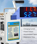 Hand Crank Portable Power Station With USB And AC Outlet No Fuel Needed Emergency Backup Generator detail with display panel
