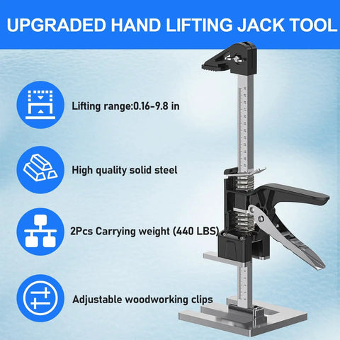 Heavy Duty Arm Lift Jack Duo Pack Moves Loaded Furniture Like A Charm Handles 440 Lbs with adjustable woodworking clips.