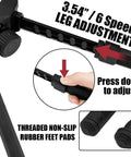 Adjusting leg of 360 Degree Swivel Adjustable Bipod With Quick Detach Lever Six Height Settings From 7.5 To 10.625 Inches Beefy Nylon And Aluminum Build Rugged Outdoor Hunting Bipod For Precision Shots Black