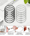 Twenty Pcs Stainless Steel Wire Keychain Cables With 1.5mm Core And 6 Inch Large Key Rings For Luggage Tags Black And Silver