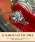 Close-up of 24 Pcs Bike Axle Nut And Washer Kit M8 M9 M10 Universal Hub Nuts Set on red bike frame.