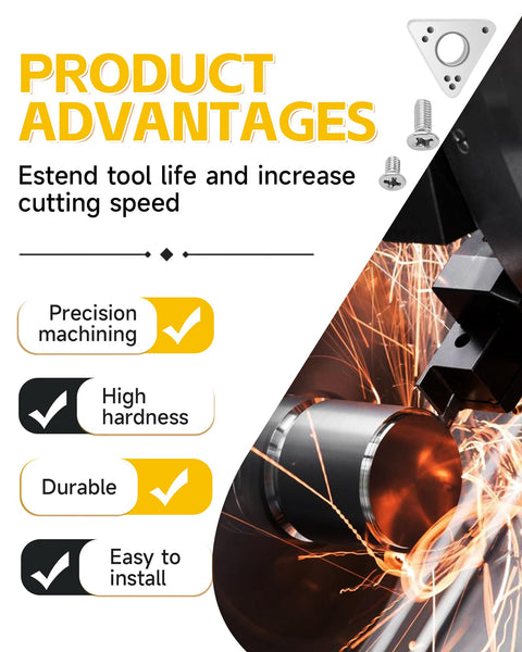 10 Pack Negative Rake Carbide Brake Lathe Inserts Compatible With Ammco Replacement Cutter Inserts displayed with key benefits