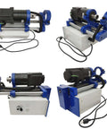 BREVELTION portable hole drilling machine for 35–80 mm holes; blue frame with black motor and power cord