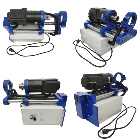 BREVELTION portable hole drilling machine for 35–80 mm holes; blue frame with black motor and power cord