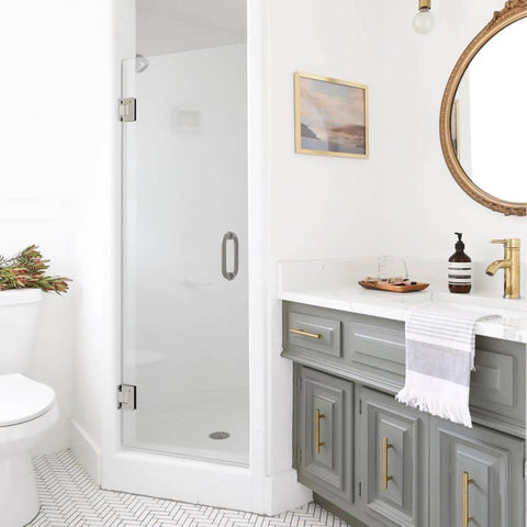 Heavy Duty 90 Degree Frameless Shower Door Hinges For Glass Fits 1/4 To 1/2 Inch Thick Panels Brushed Nickel Wall Or Cabinet Mount Stainless Steel Self Closing Design 2 Pack Replacement Parts on frameless shower door