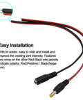Real Thick 18 AWG DC Pigtail Barrel Plug Connector Cable 10 Pair 12V 5A Heavy Gauge Power Leads With 0.14mm Copper Strands For DIY Projects Battery Cable RC Car, red and black leads with DC plug connectors