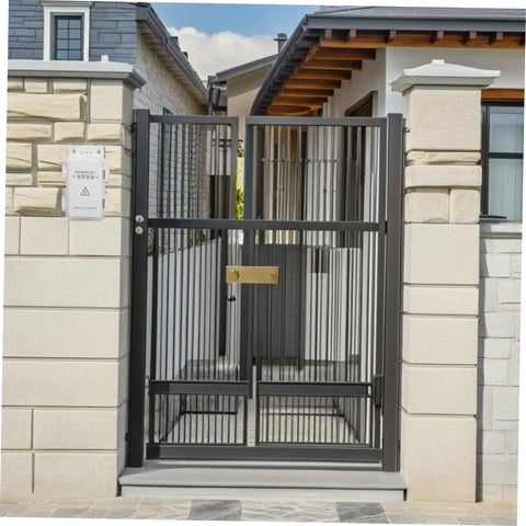 Top Tier Phenofice White Plastic Electrical Junction Box Waterproof Case Resists Aging And Wear For Secure Outdoor Electric Outlet Install At Industrial Sites Or Backyard with a modern gate and stone columns.
