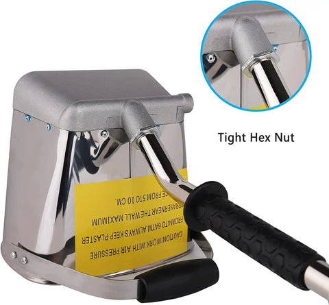 Cement Mortar Stucco Sprayer With Four Replaceable Spray Jets And Plaster Hopper For Easy Wall Painting, handle and hex nut detail