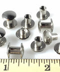 Top Shelf Quarter Inch Chicago Screws With Slick Nickel Silver Finish And Heavy Duty Steel Build Perfect For Leather Crafting, set of 10 screws
