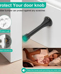Heavy Duty Spring Door Stops 6 Pack Matte Black Wall Mount Blockers With Cushioned Rubber Bumpers To Knock Slamming Flat And Act As A Quick Wall Saver Today with rubber bumper for door knob protection.