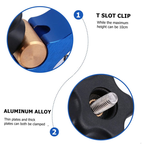 Woodworking Hold Down Clamp Quick Act T Track Clamp For Carpentry, Versatile Workpiece Fixer For Secure Alignment And Pressure, Precise Cuts And Joints, Ideal For Miter, Routing, And Saw Projects