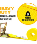 Endless Ratchet Straps 4 Pack, 2 Inch By 20 Foot Hookless Tie Down Straps, 6,000 Pound Break Strength, Yellow Heavy Duty Cargo Straps