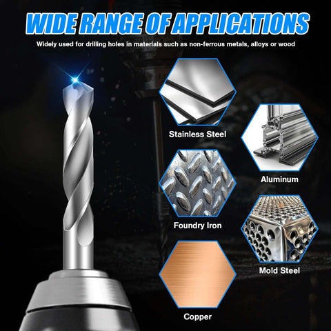 4-piece solid carbide drill bit set by Amazon; includes 1/8", 1/4", 1/16" and 3/16" bits