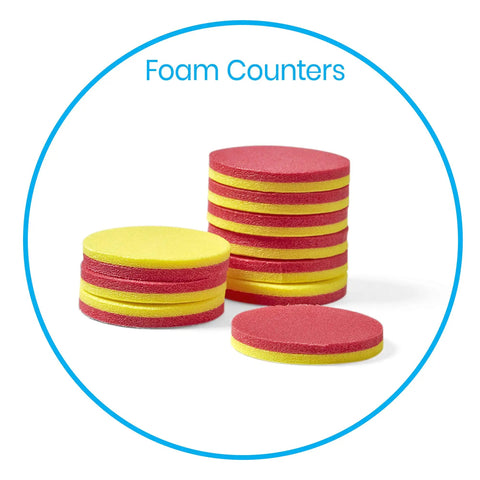 Two Color Foam Counters Set, Red and Yellow Counting Chips for Math Practice, 200 Count, Kid-Friendly Hands-On Manipulatives