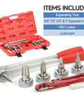 ProPEX Expansion Tool Kit With Pipe Cutter For ProPEX Fittings 3/8 To 1 Inch, Heavy Duty Chrome Plated Expander Heads, Carrying Case Included